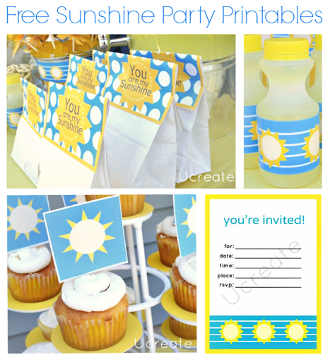 Sunshine Birthday Party Free Printables U Create