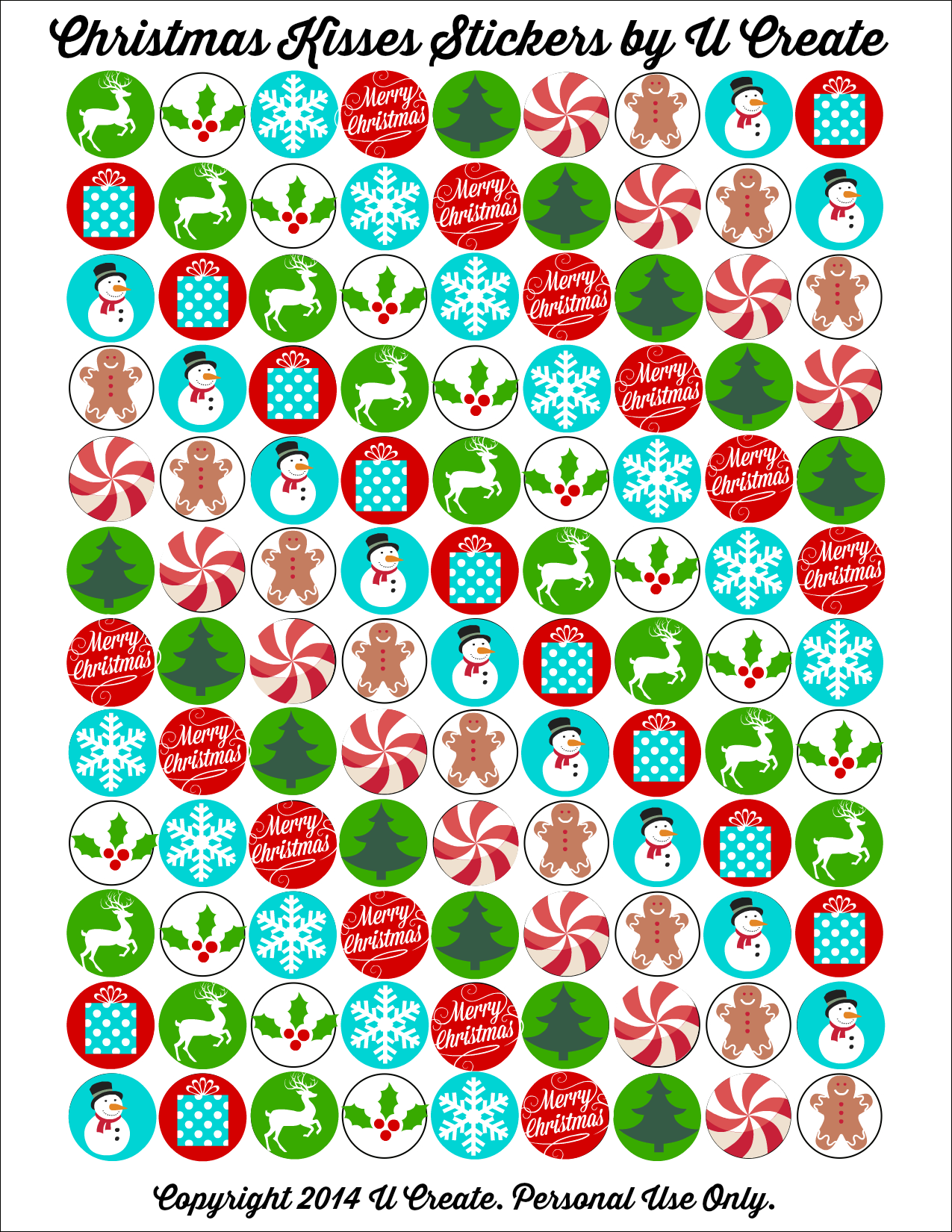 Hershey Kisses Stickers Template