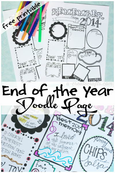 End Of The Year Doodle Page Free Printable