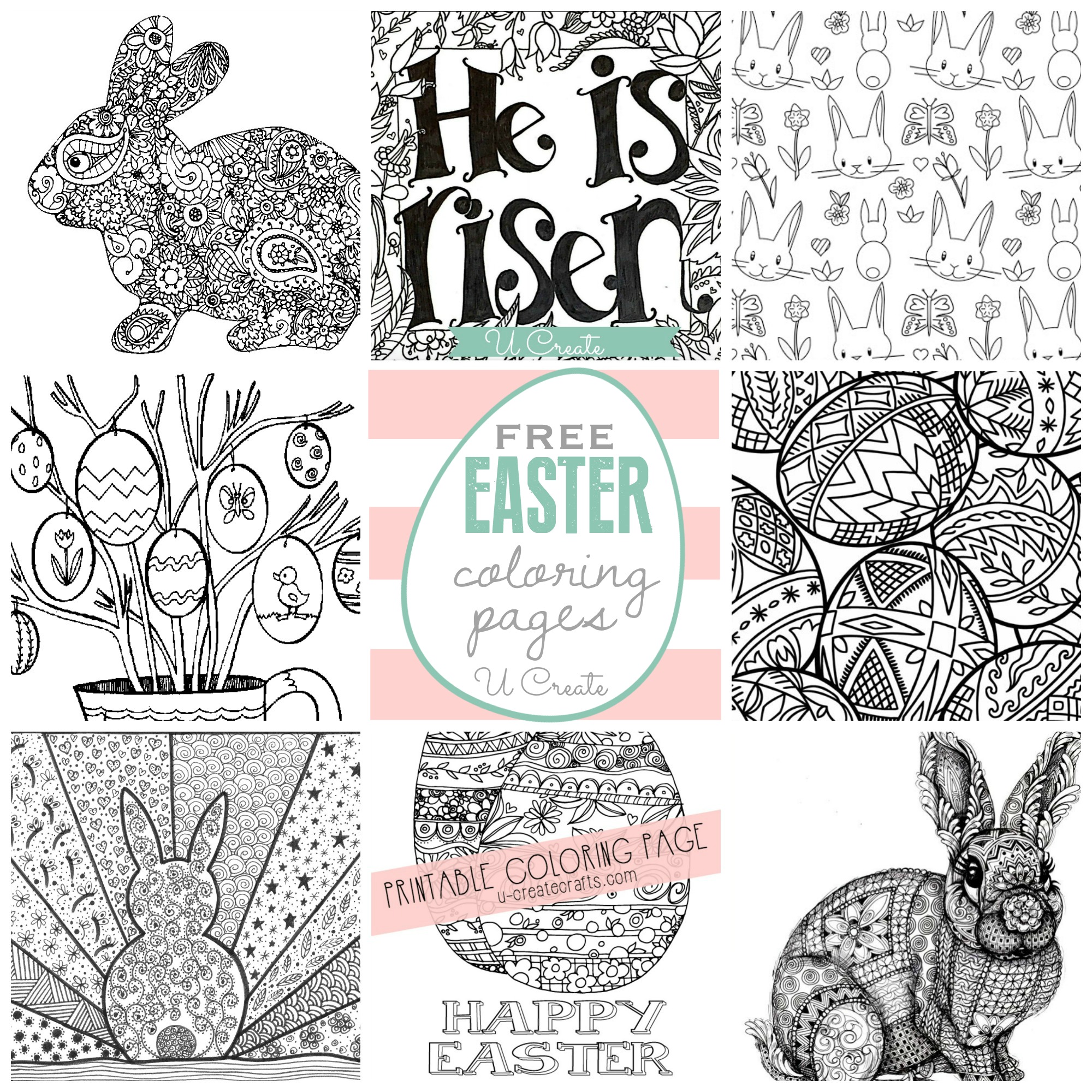 Free Easter Coloring Pages - U Create