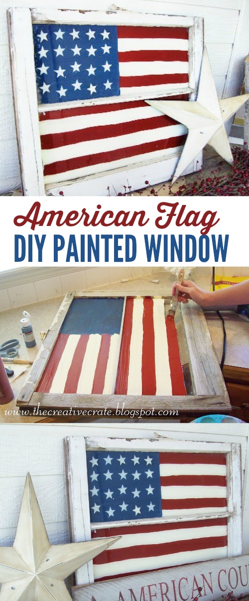 DIY American Flag Painted Window
