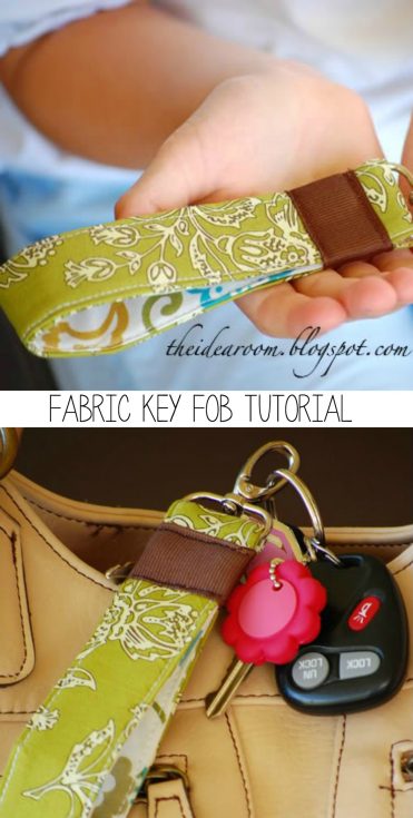 How to Make a Fabric Keychain - great for using your scraps!