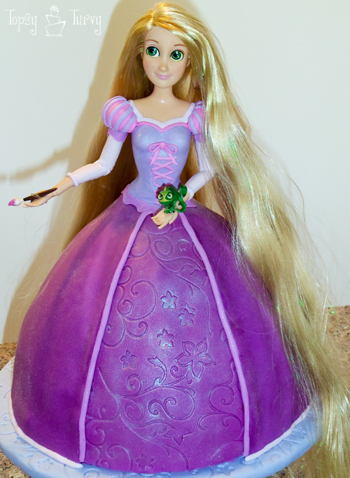 Princess Rapunzel barbie birthday cake tutorial finished