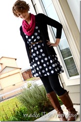 polka dot tunic top