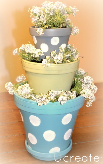 Mini Stacked Pots Tutorial - great Mother's Day Gift, too!