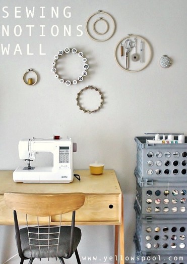 Sewing Notions Wall by Yellow Spool
