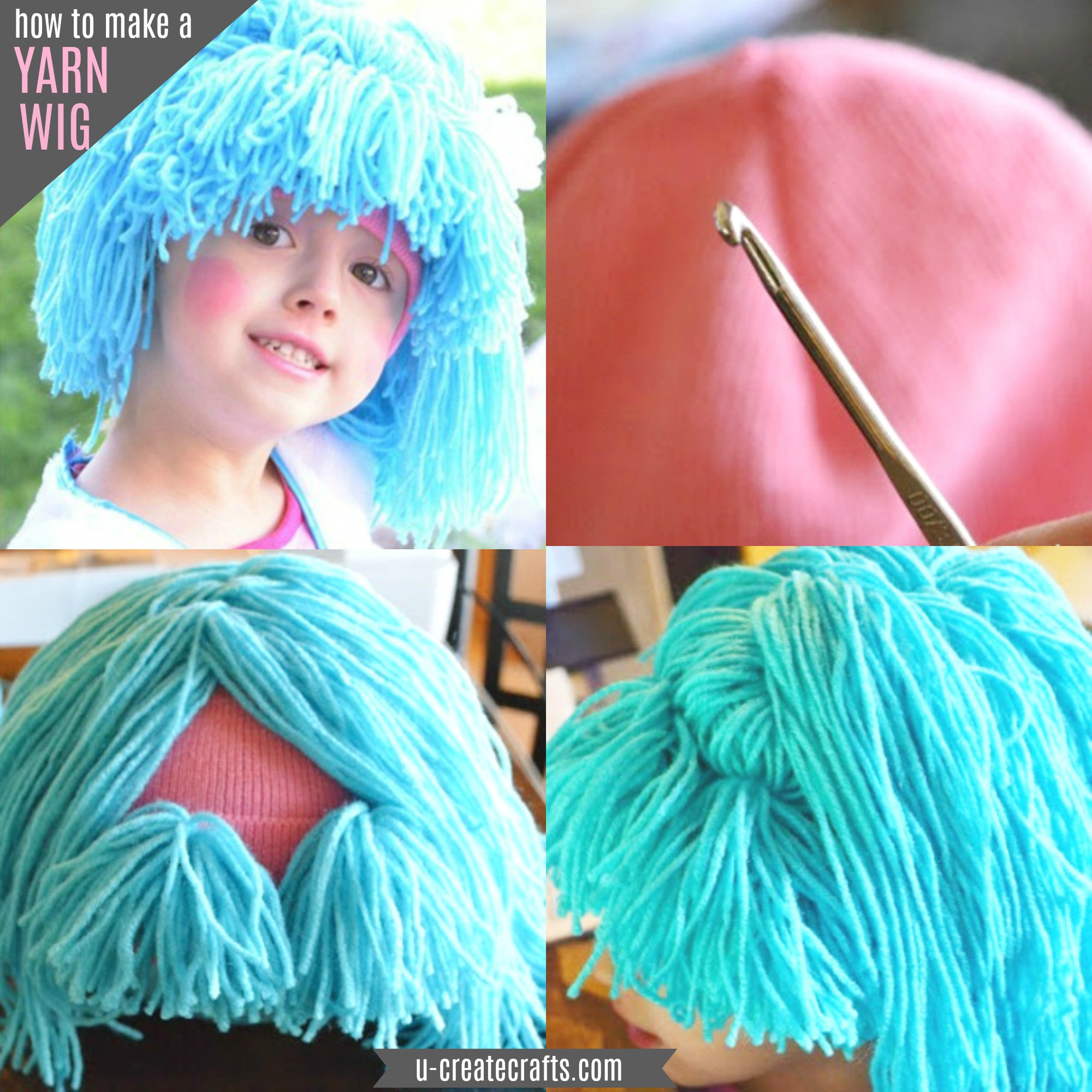 How to make a yarn wig for Halloween costumes!