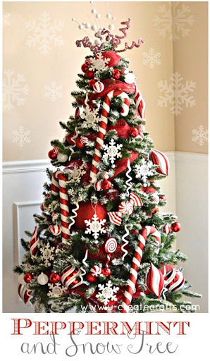 Peppermint and Snow Tree Michaels Dream Tree Challenge