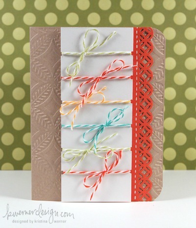 bakers twine bow card by kristina werner design