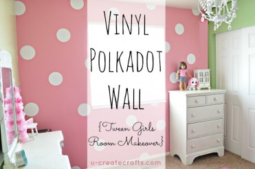 DIY Vinyl Polka Dot Wall and pintucked duvet tutorial