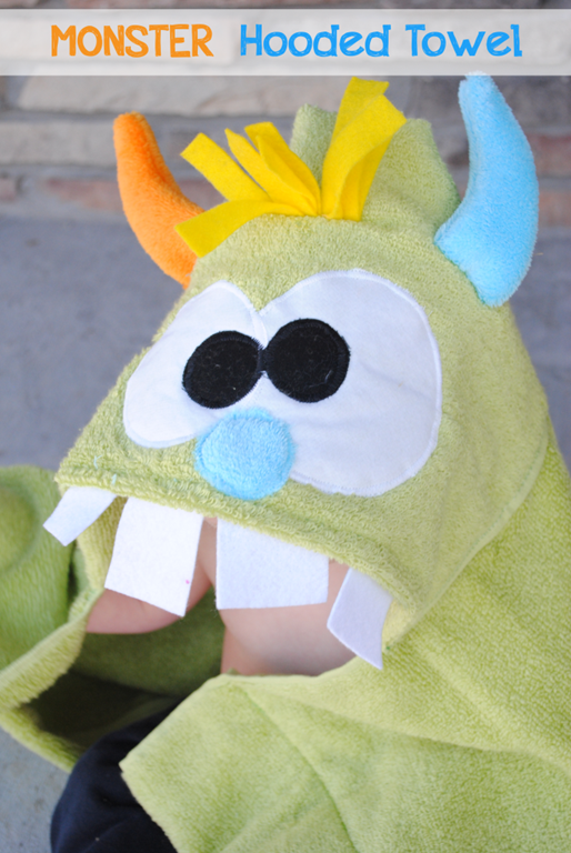 Hooded Monster Towel Tutorial by Crazy Little Projects