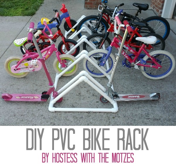 DIY PVC Bike Rack by Hostess with the Motzes