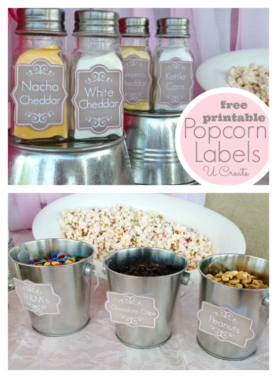 Ready to "POP" baby shower - free popcorn shaker printables