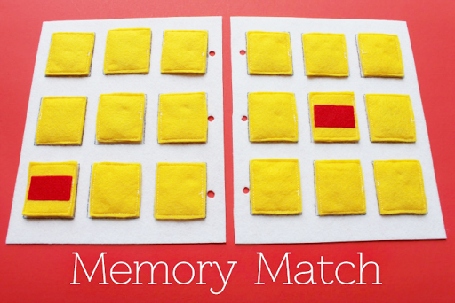 Simple Quiet Book Series - Memory Match Game by Serving Pink Lemonade (free template, too!)