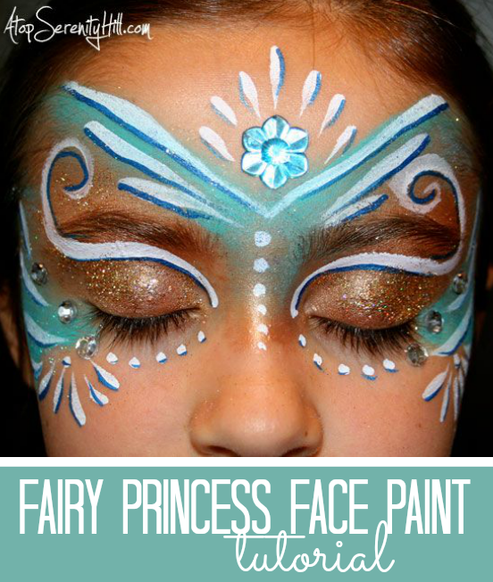 face painting tutorial using jewels by Atop Serenity Hill - perfect for costumes, parties, fairs, and fun!