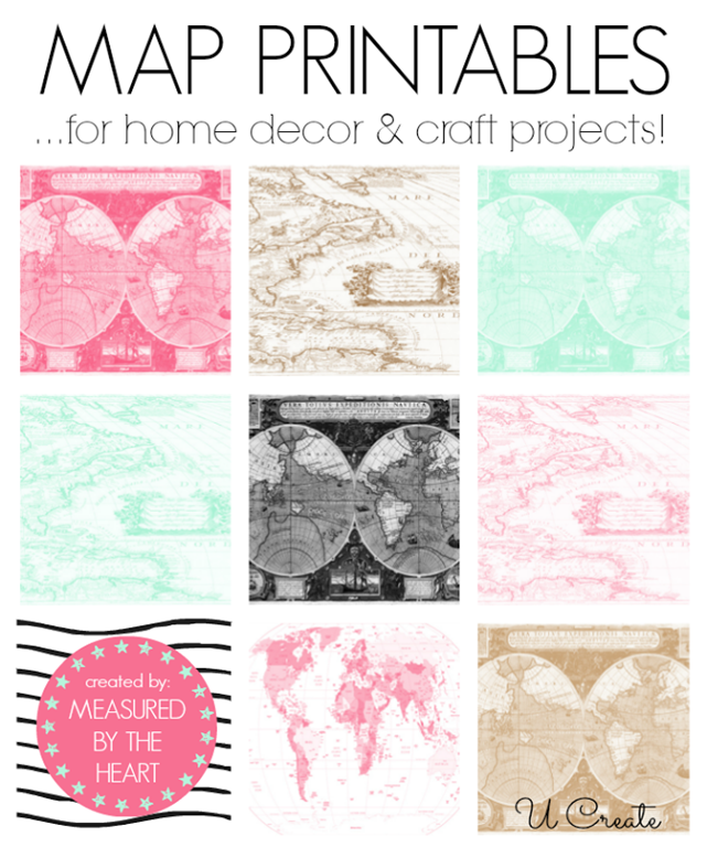 Free Map Printables by Measured by the Heart! 12 to pick from!!