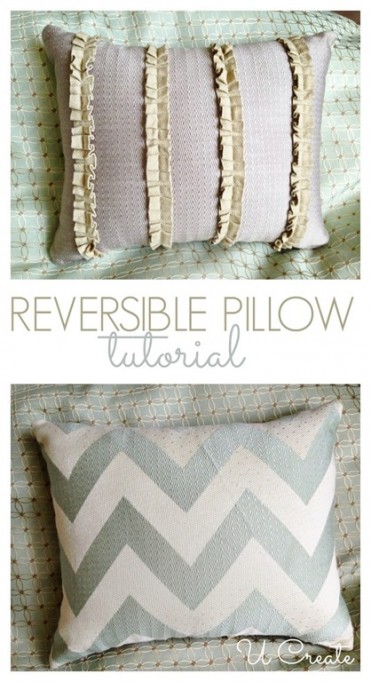 Reversible Throw Pillow Tutorial by u-createcrafts.com