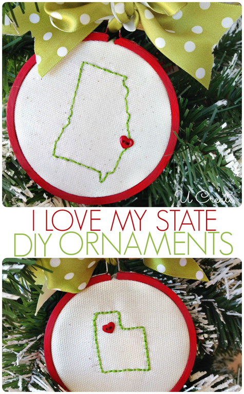 I LOVE My State Ornaments - perfect unique gift - great gift topper, too!