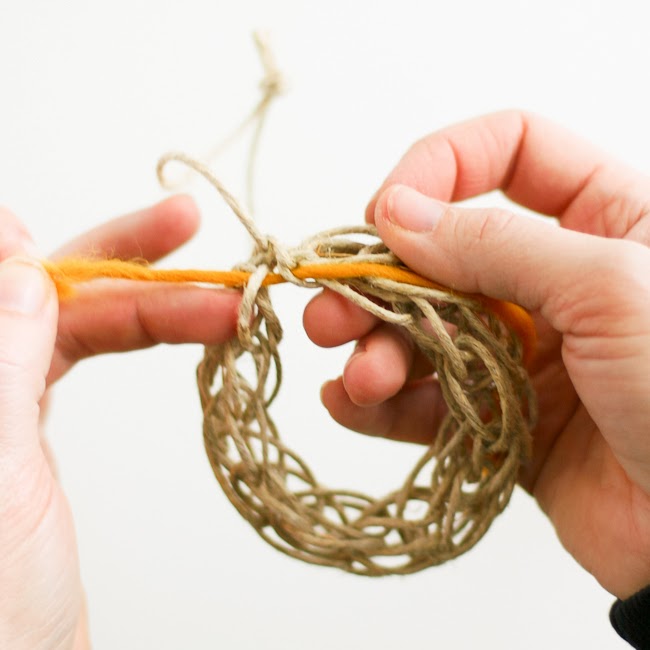 Finger Knit Wreath Tutorial by Flax & Twine