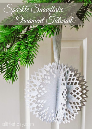 Sparkle Snowflake Ornament Tutorial by A Little Tipsy