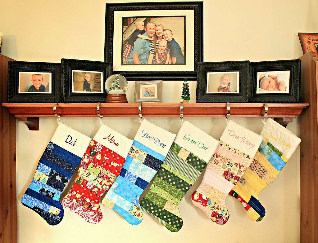 Easy Quilted Christmas Stockings by Freshly Completed