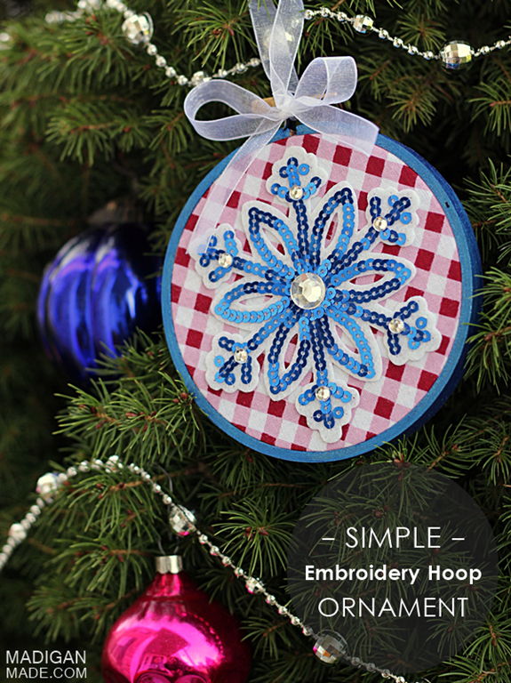 Simple Embroidery Hoop Ornament by Madigan Made