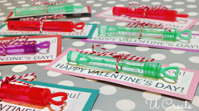 Bubble Valentine with Free Printable by U Create - many others, too!