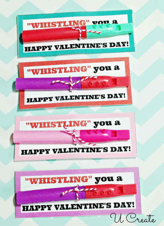 Whistle Valentines - free printable by U Create!