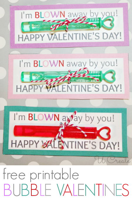 Bubble Valentine with Free Printable by U Create - many others, too!