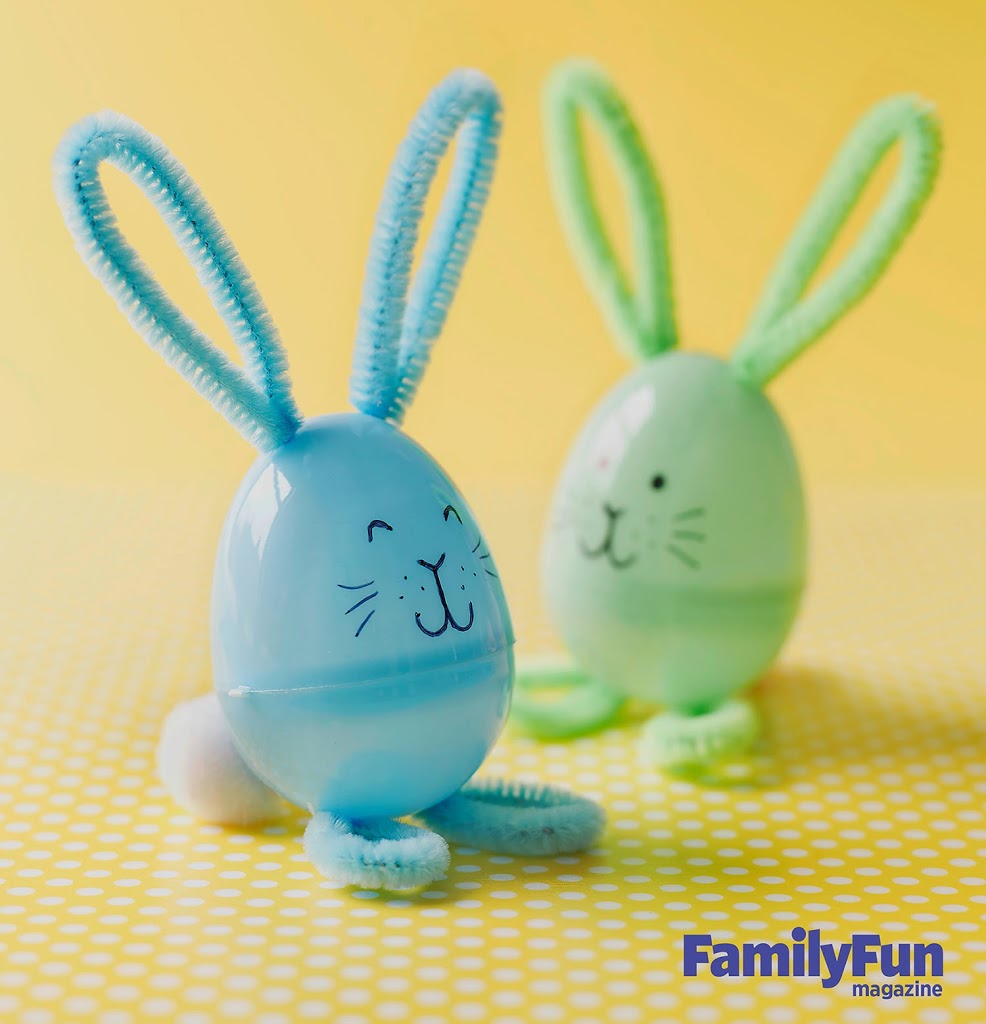 Easter Bunny Plastic Egg Craft by Family Fun magazine