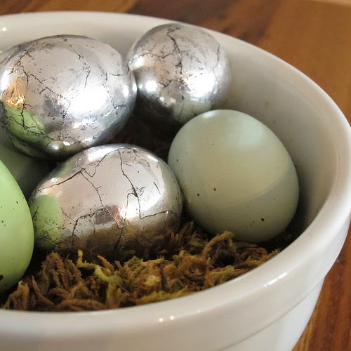 DIY Antiqued Silver Eggs by Just Crafty Enough