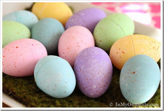 Chalk Painted Plastic Easter Eggs by In My Own Design 