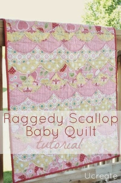 Raggedy Scallop Baby Quilt Tutorial by UCreate - TONS of baby blanket tutorials!
