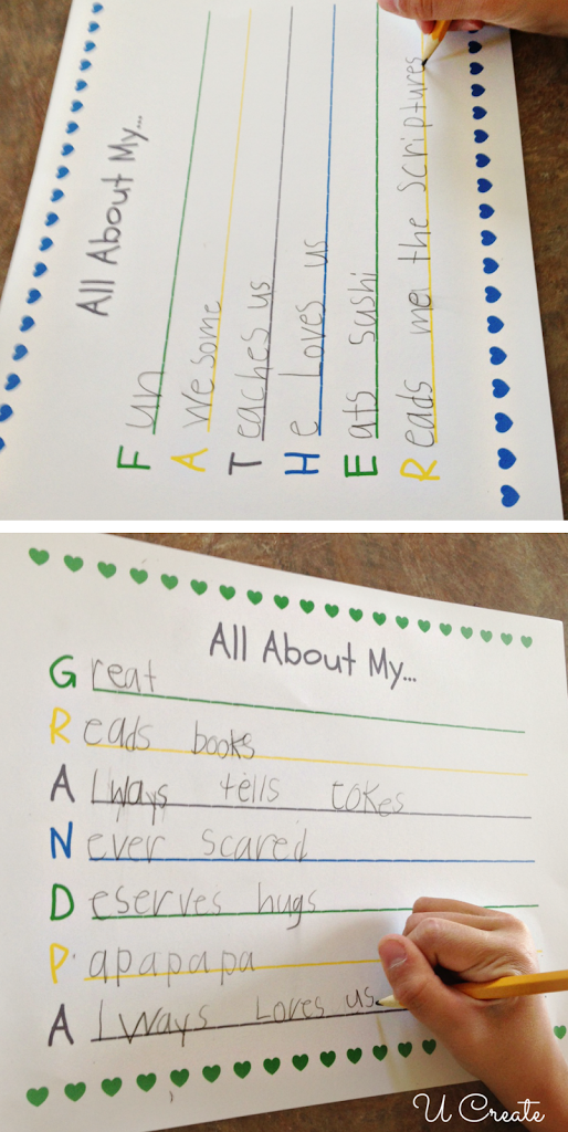Father's Day Printables by U Create - so fun to see what the kids come up with!