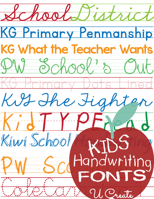 Font Friday New Favorite Kid Handwriting Fonts Angelina Playful
