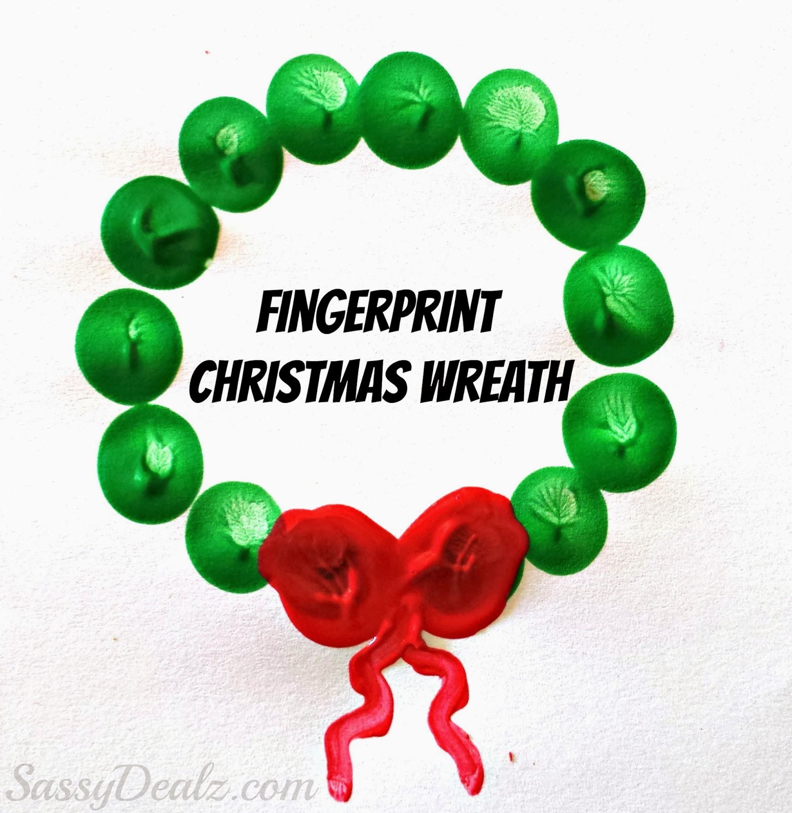 Fingerprint Christmas Wreath Art