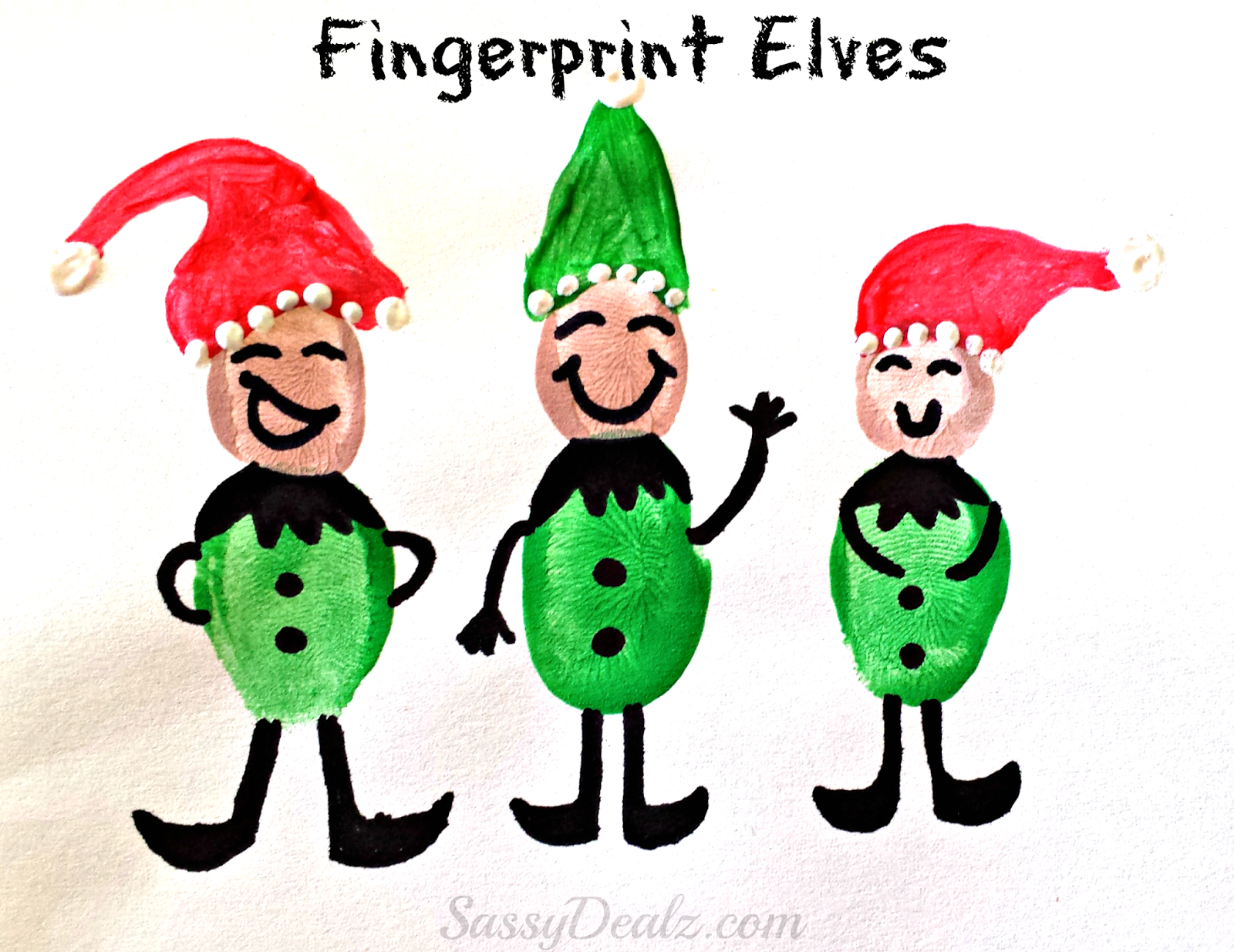 Fingerprint Elves Kids Craft