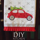 DIY Kitchen Christmas Towel and free template by Kiki and Company - aka cutest towel ever!