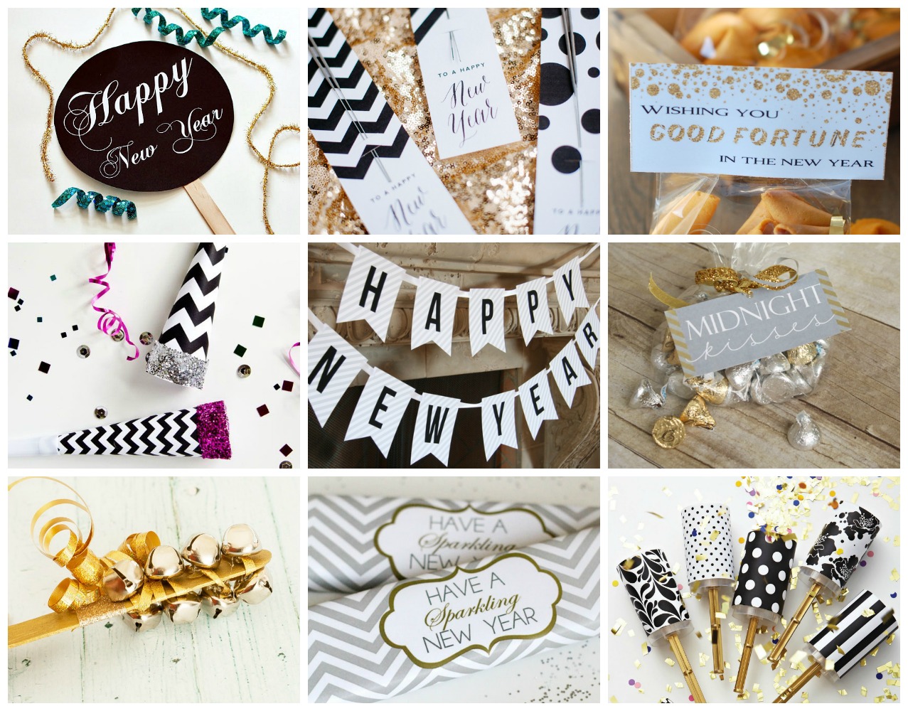 New Years Party Printables and Tutorials at U Create