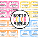 Buckets of Color gift idea and free printable tags!