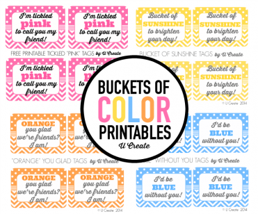 Buckets of Color gift idea and free printable tags!