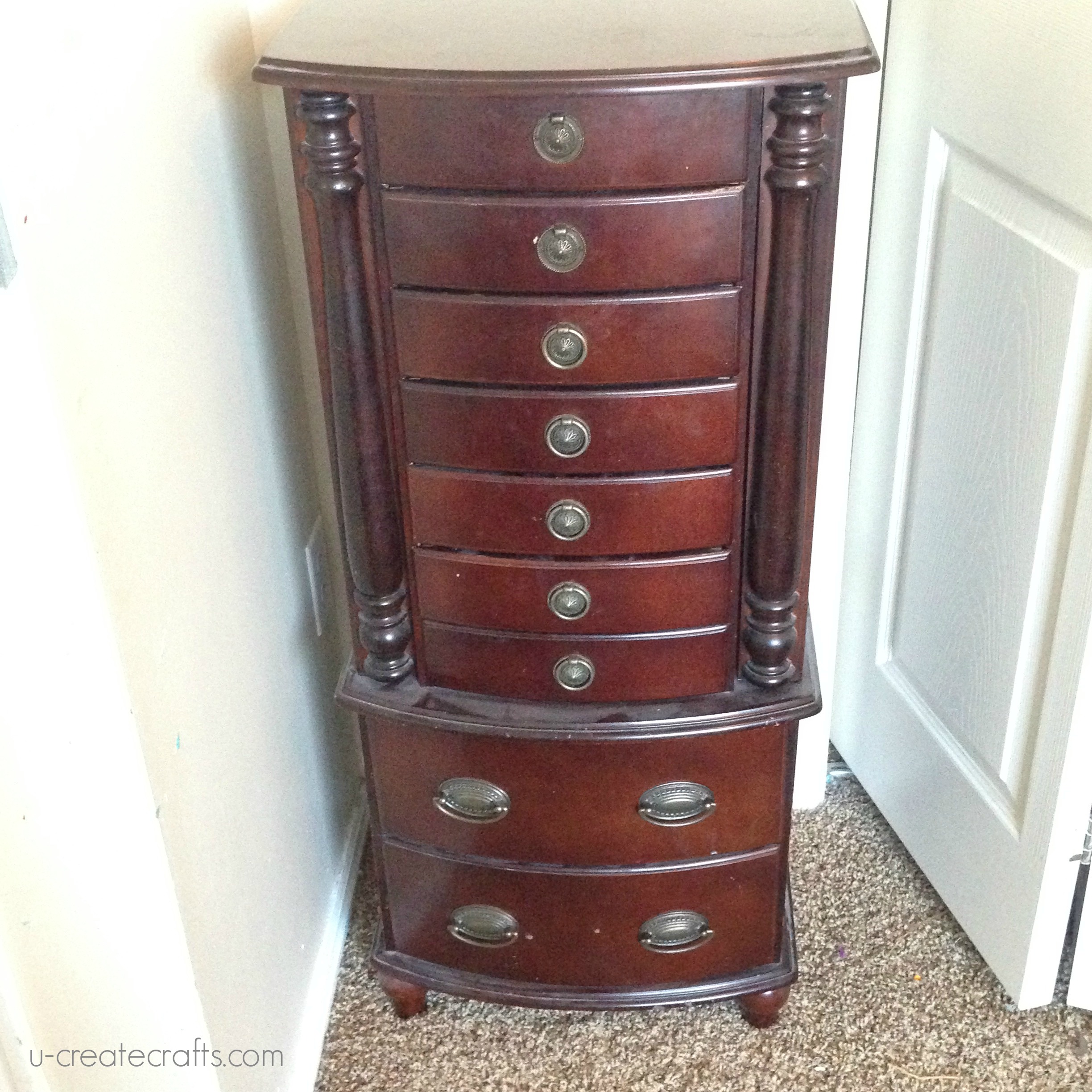 Jewelry Armoire Makeover - BEFORE
