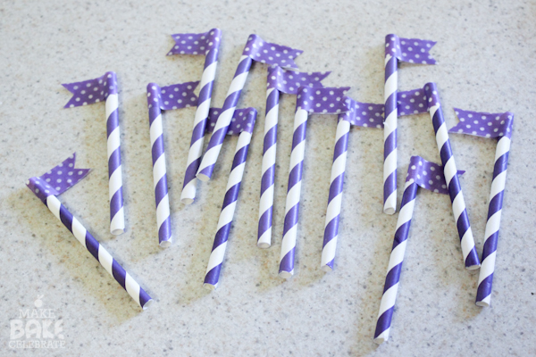 Paper Straw Flag Cupcake Toppers