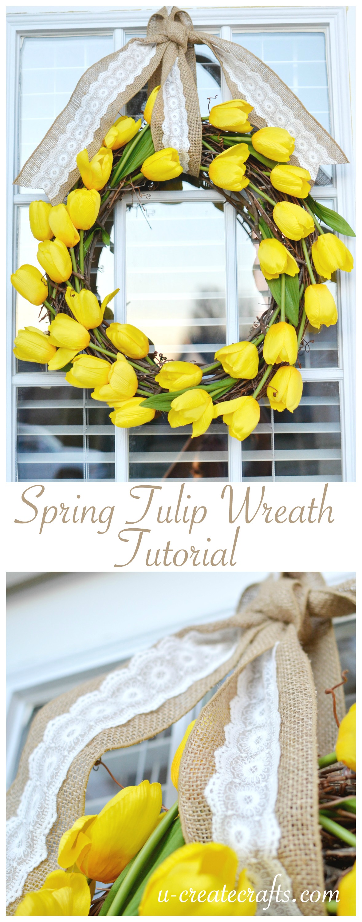 Spring Tulip Wreath Tutorial by U Create - create it in about 10 minutes!