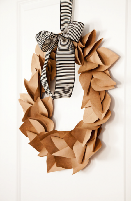 2 Paper Bag Leaf Wreath