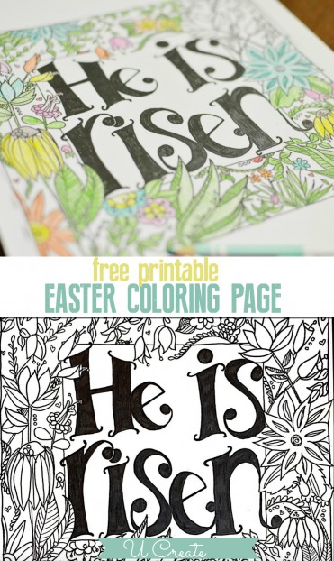 His Is Risen Easter Coloring Page Printable