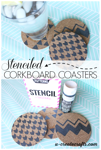 Stenciled Cork Coasters