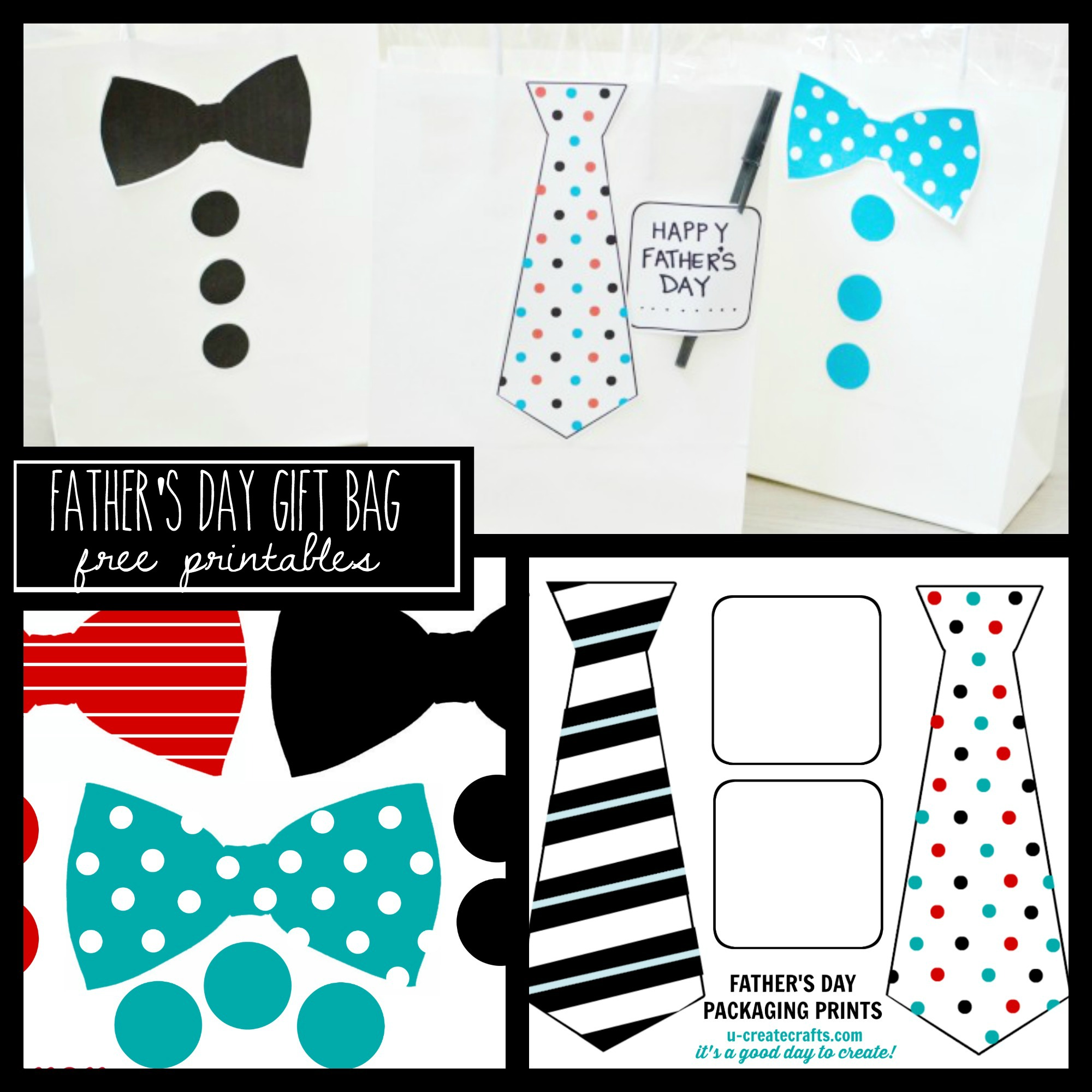 Father's Day Gift Bag Printables by U Create