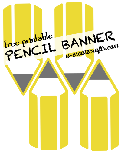 Pencil Banner Blank at u-createcrafts.com