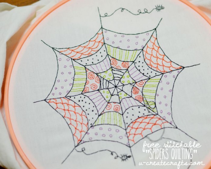 "Spiders Quilting" free stitchable pattern by U Create